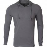 Футболка L/S stretch с капюшоном серая