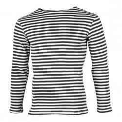 Тельняшка двойной вязки Черная