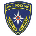 Нашивка на рукав МЧС России голубой фон вышивка шелк