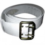 Ремень кожаный белый