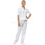 Брюки медицинские женские Лирика (белый)
