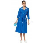 Халат женский Уют (цвет василек с белой отделкой)