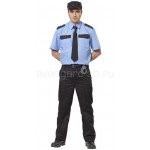 Рубашка охранника, короткий рукав, цвет голубой