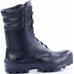 Зимние ботинки с высокими берцами ОМОН кожа 907 шерстяной мех