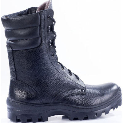 Ботинки с высокими берцами зимние ОМОН кожа 907 шерстяной мех