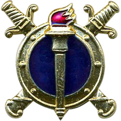 Эмблема петличная Юстиции эмаль золотая металл