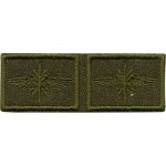 Эмблема петличная Войска связи нового образца полевая вышивка шё