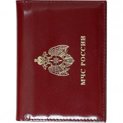 Обложка АВТО МЧС России с металлической эмблемой кожа