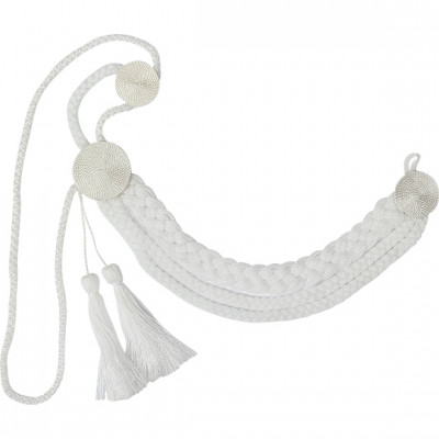 Аксельбант кадетский белый шелк