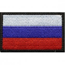 Нашивка на рукав Флаг РФ с липучкой вышивка шёлк