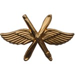 Эмблема петличная ВВС общая нового образца с пушкой повседневная метал