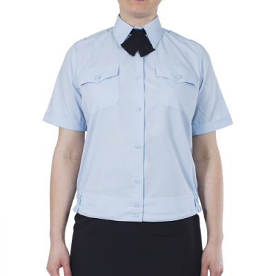 Блуза ПОЛИЦИЯ женская светло-голубая с коротким рукавом на резинке