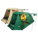 Пятиместная комфортабельная кемпинговая палатка с тремя входами и большим тамбуром Alexika Victoria 5 Luxe зеленый