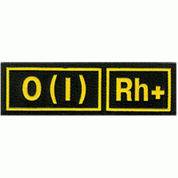 Нашивка на грудь Группа крови 1-я положительная вышивка люрекс
