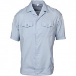 Рубашка ПОЛИЦИЯ светло-голубая с коротким рукавом на резинке с отложным воротником