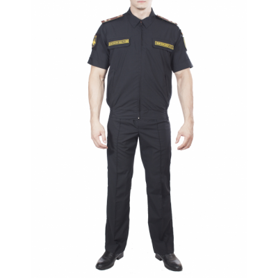 Костюм летний МПА-36 штабной с коротким рукавом Черный, ткань Панацея