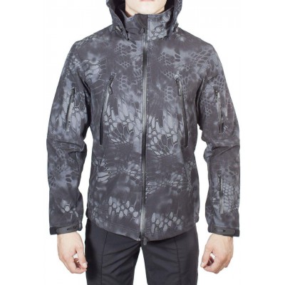 Куртка с капюшоном МПА-26 (ткань софтшелл), камуфляж питон ночь