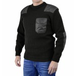 Джемпер п/ш форменный черный с накладками