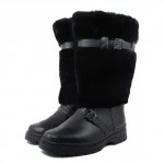 Унты короткие меховые, юфть КРС, ТЭП (чёрные)