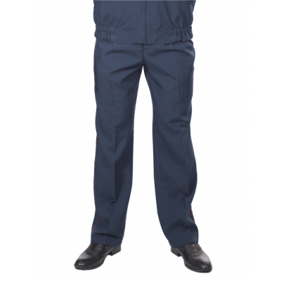 Брюки УИС, ткань Габардин серо-синий с краповым кантом