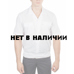 Рубашка ПОЛИЦИЯ белая с коротким рукавом на резинке с отложным воротником