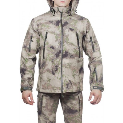 Куртка с капюшоном МПА-26 (ткань софтшелл), камуфляж песок