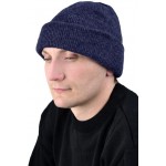 Шапка трикотажная темно-синяя, двойная вязка, 6 класс