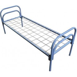 Кровать одноярусная металлическая, порошковое покрытие