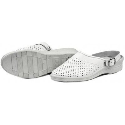 Сабо женские белые, натуральная кожа