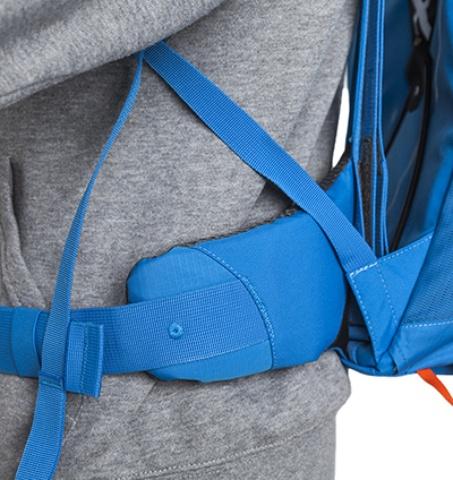 Мягкие и комфортные боковины поясного ремня - Походный рюкзак с верхней загрузкой Yalka 24 black