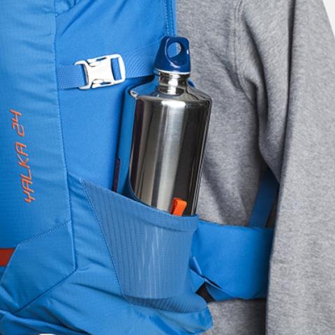 Сетчатые боковые карманы - Походный рюкзак с верхней загрузкой Yalka 24 black