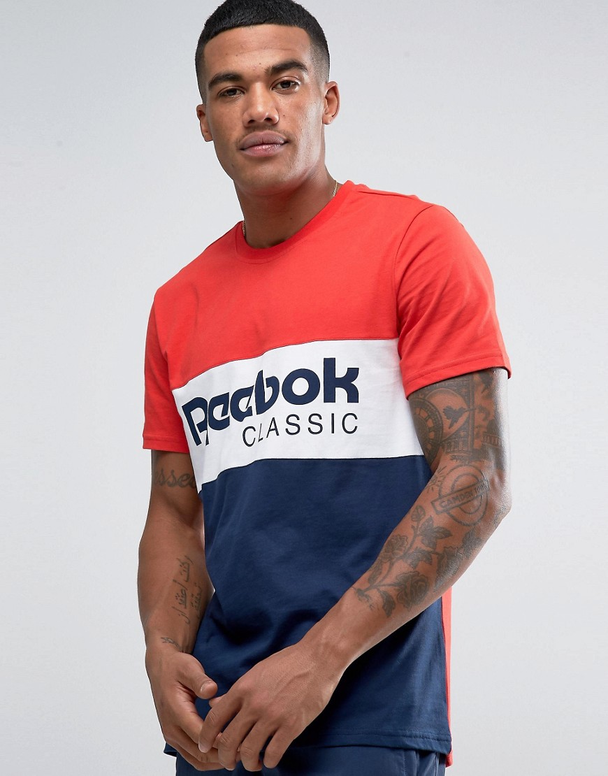 Reebok Archive Stripe T-Shirt In Red BK3837 - Red