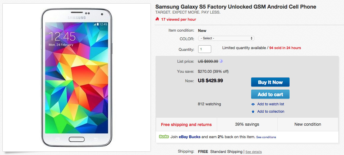 target galaxy s5 deal