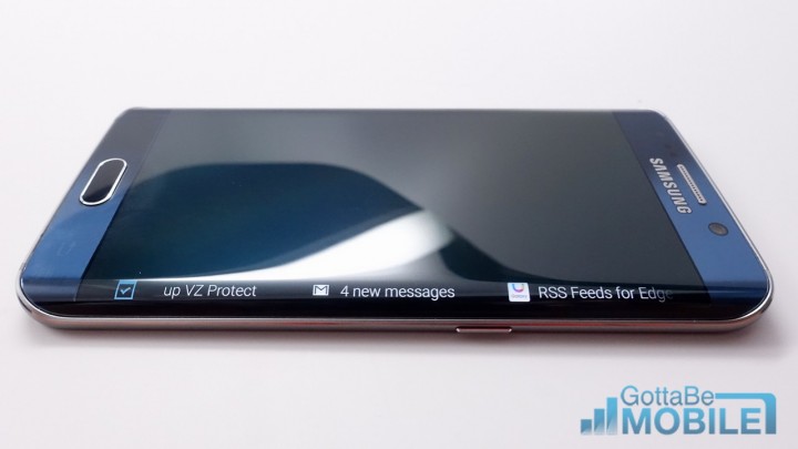 See notifications and more on the Galaxy S6 Edge display.